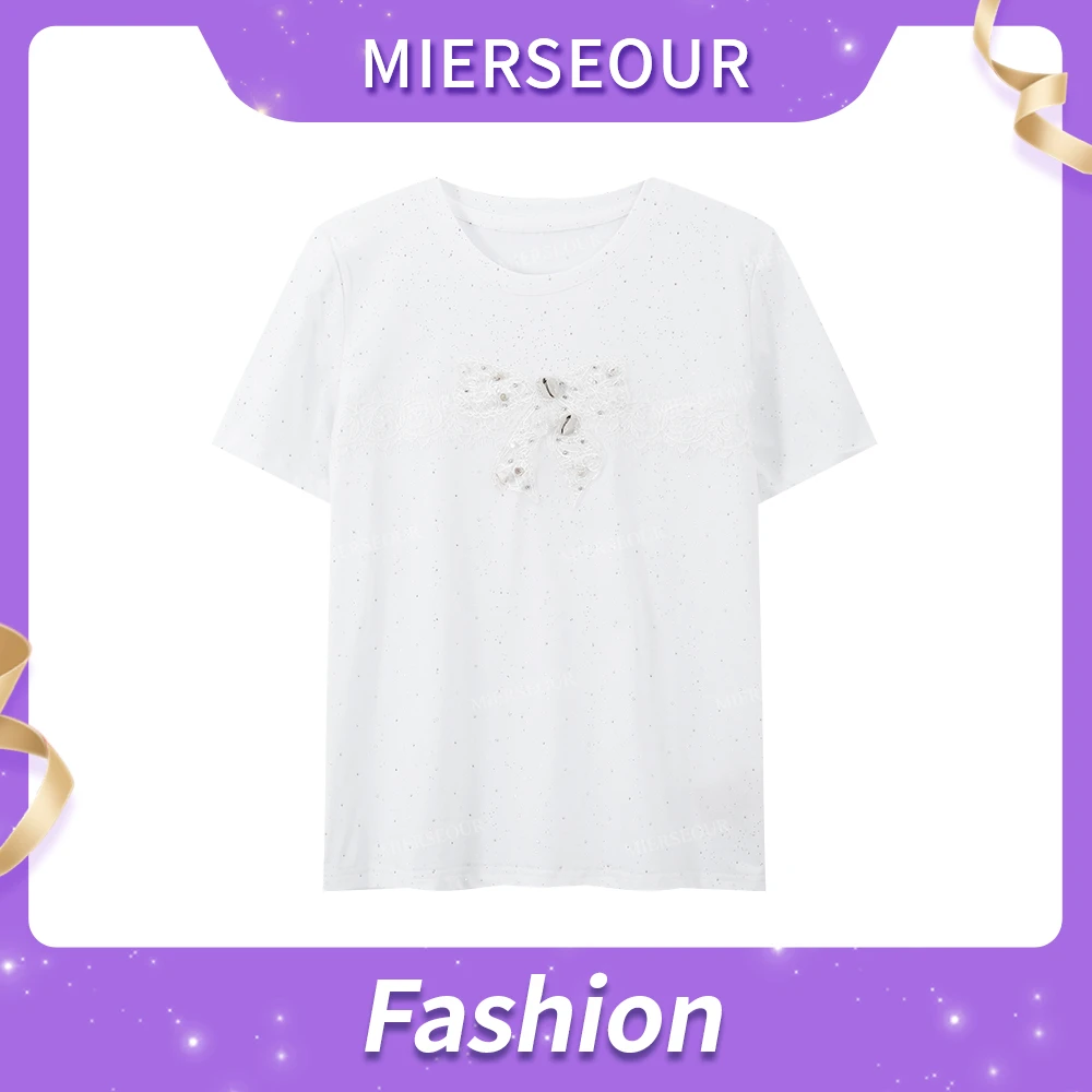 【白色恋人】细闪设计感钉珠T恤短袖5386995