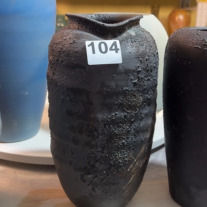 翠***翠花瓶白泥口9，高29，104，摆件