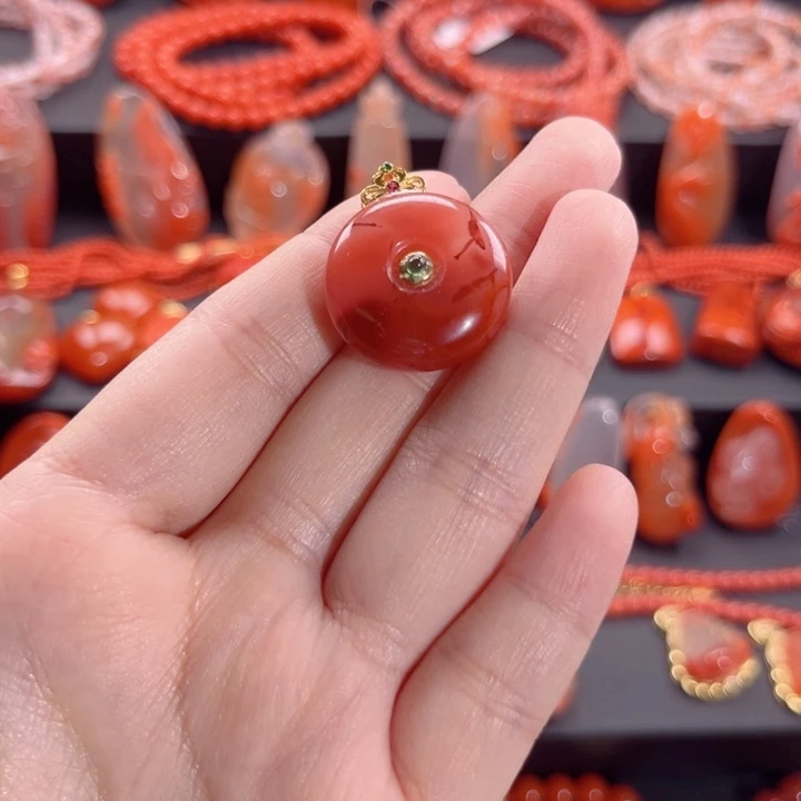 南红玛瑙南红18K金镶嵌