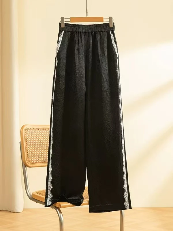 655  阔腿裤女夏季2025新款垂感高腰直筒裤子