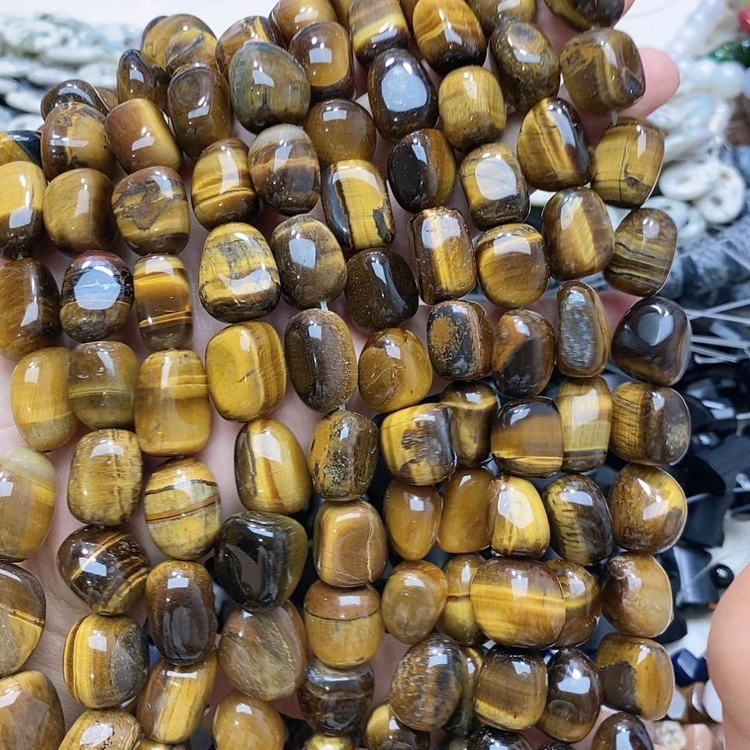 玛瑙/玉髓未镶嵌珠宝半成品虎石随形一条装