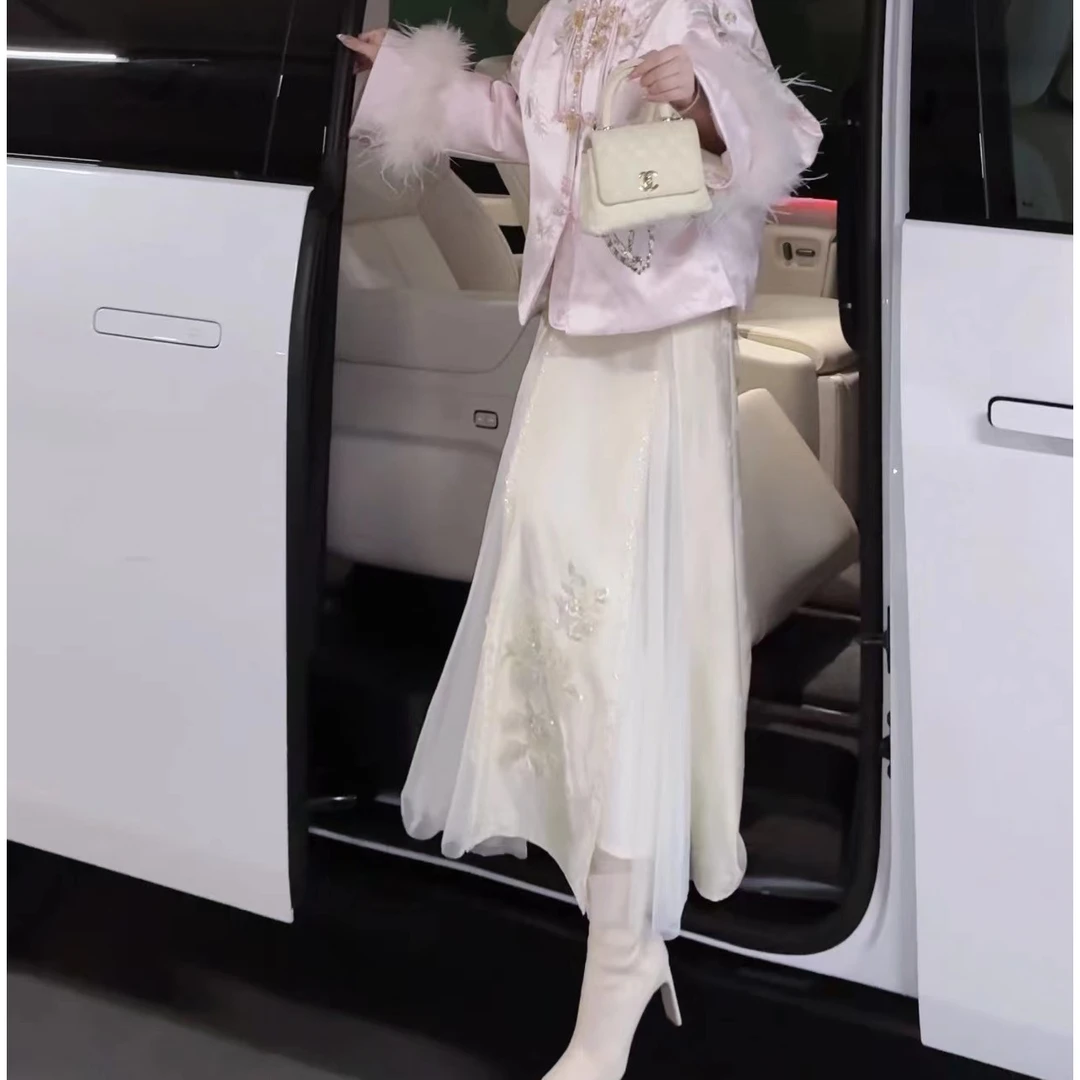 【婷婷】《暗香》必入搭配 加绒刺绣马面纱裙 TT2SQTH2510