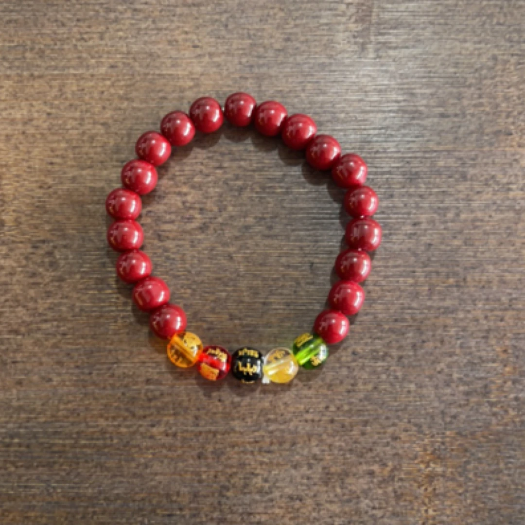 含辰砂工艺品含辰砂工艺品朱砂红精品单圈手串-2（无礼盒）