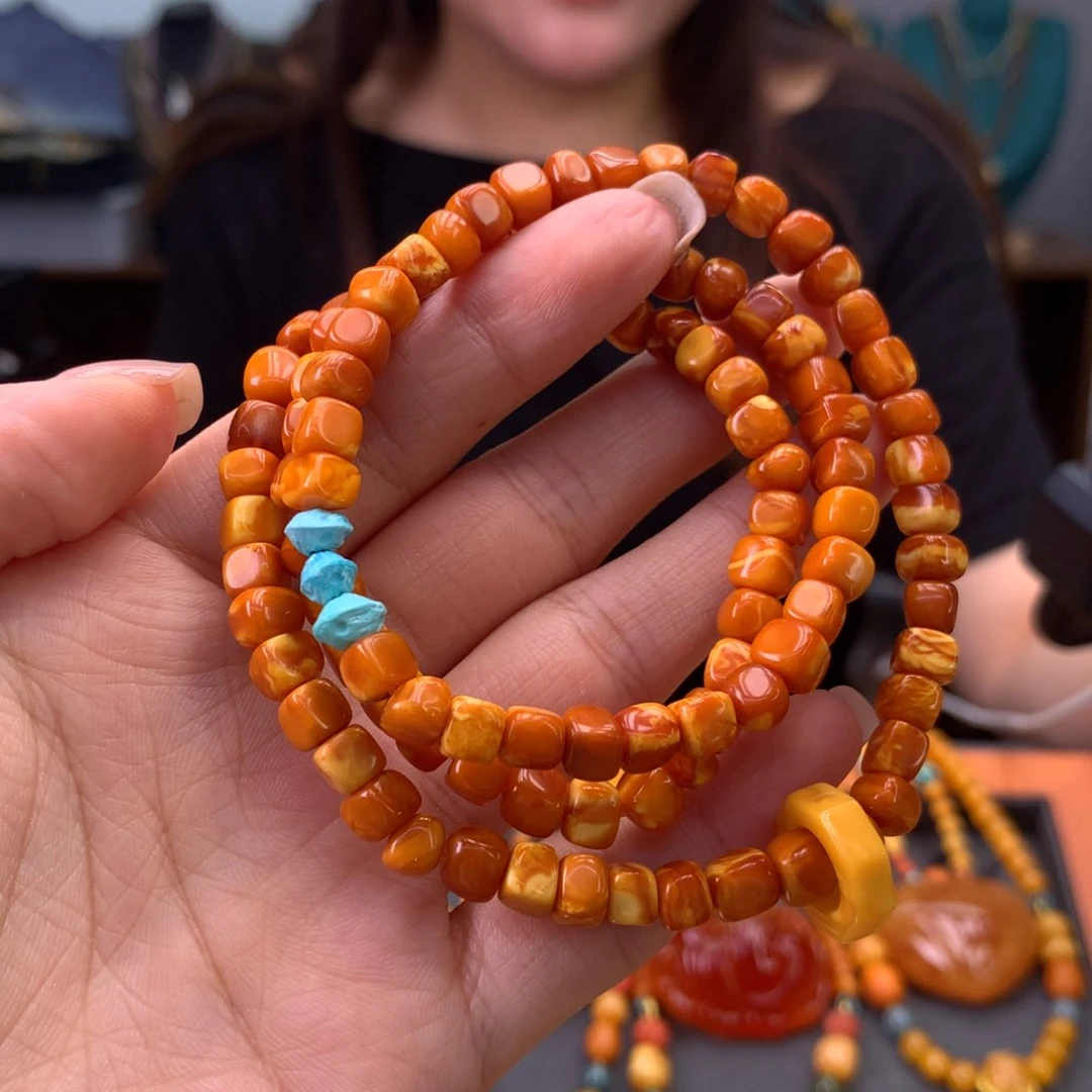 未镶嵌蜜蜡手串多样性发