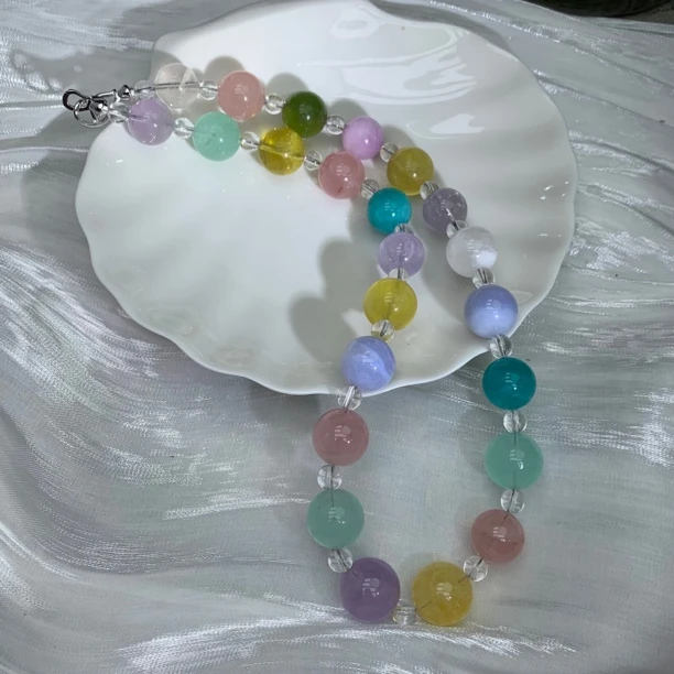 天然水晶多宝项链 （大珠子微有棉裂坑口）多样性发其一 H816