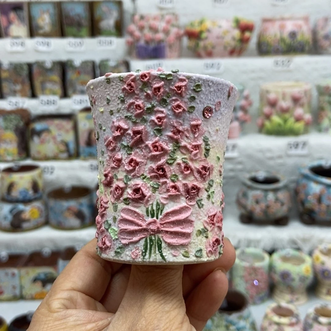 精工立体堆釉玫瑰内口4.2高度6.5