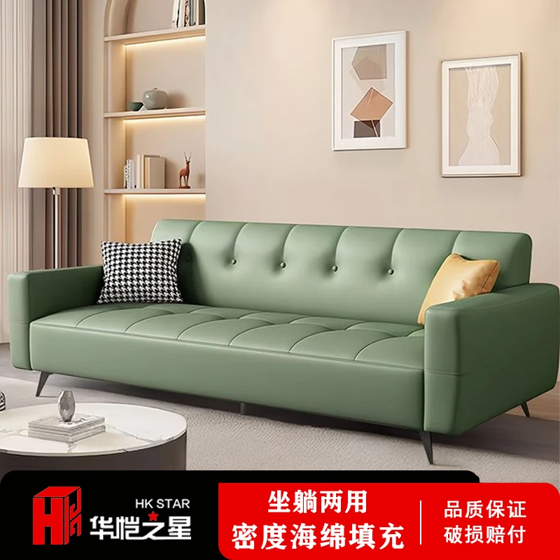 沙发床客厅折叠两用2025新款双人出租房简易小户型直排布艺沙发