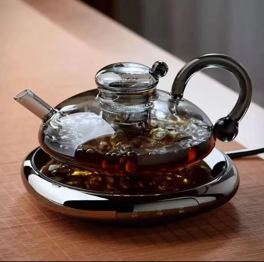 小坐1300瓦最新款超薄金属外壳电陶炉蒸煮茶壶套装烧烤炉户外便携