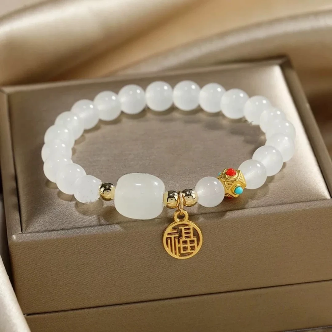 合金玻璃手链 【媛媛专属】福牌转运珠手链原创设计串珠闺蜜手串A75