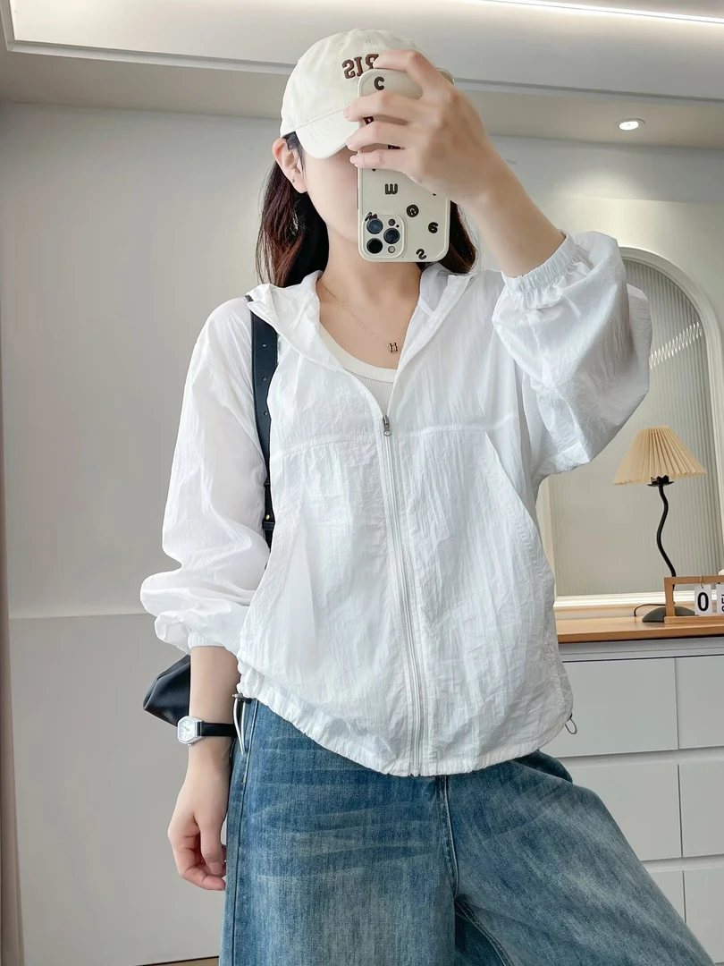【潼潼专属】大码夏季新款时尚气质减龄连帽防晒衣外套女316