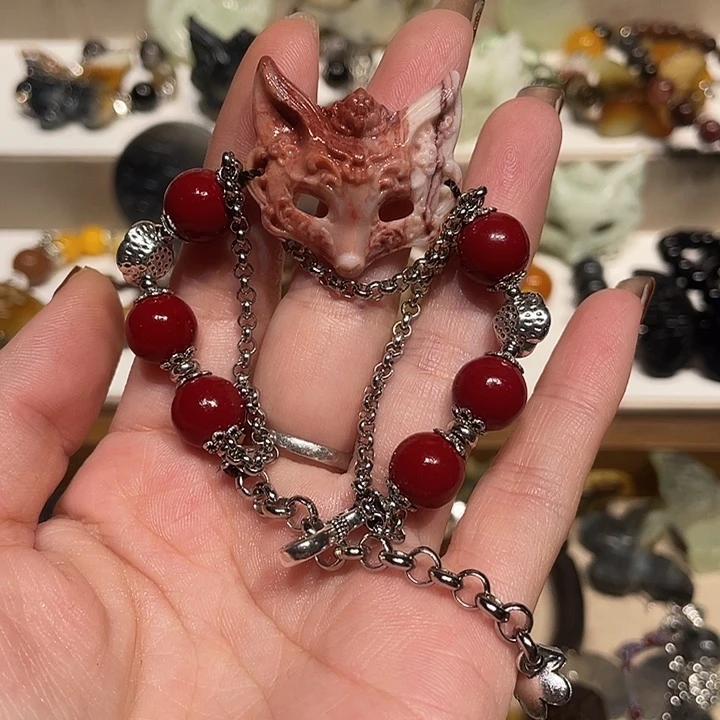 蛇纹石玉合金颈饰