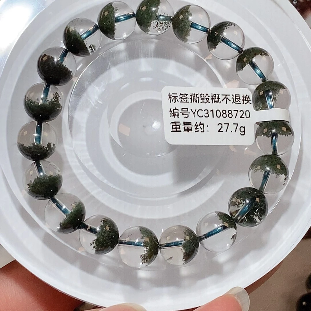 水晶手链未镶嵌J绿幽灵聚宝盆手链