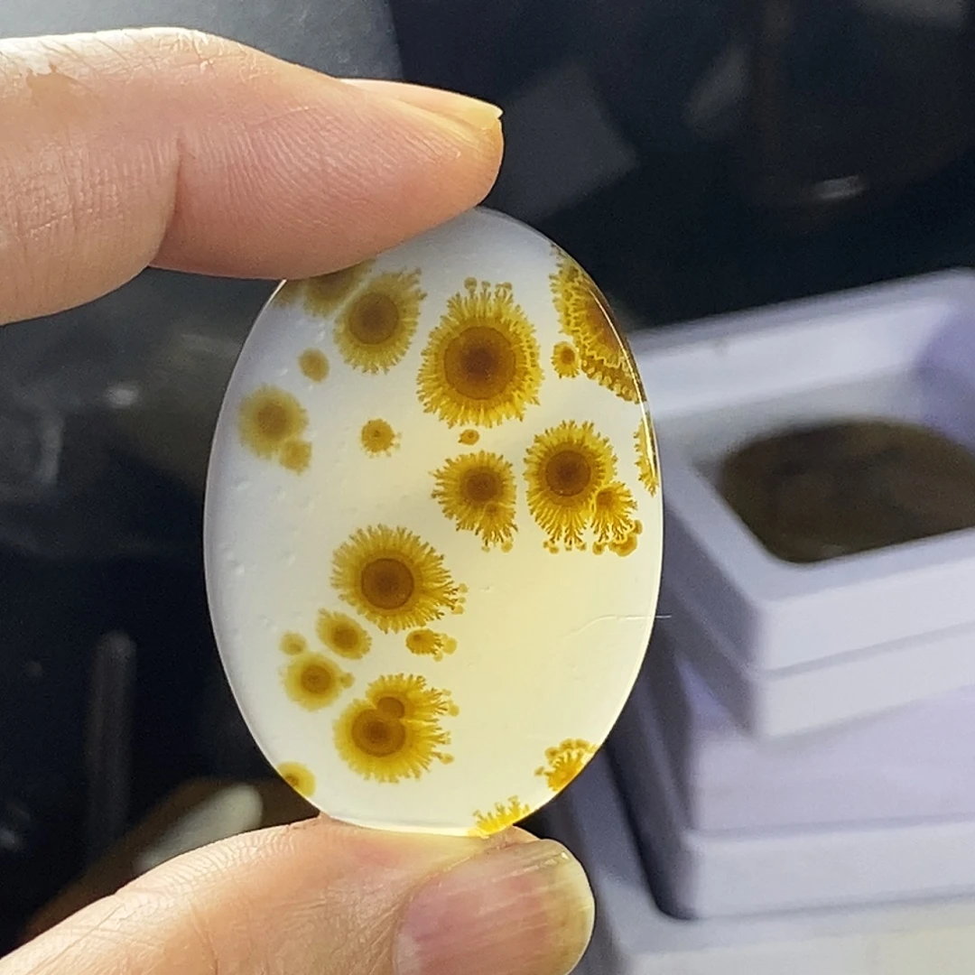 合成碳硅石非金属时尚图纹画面石饰品