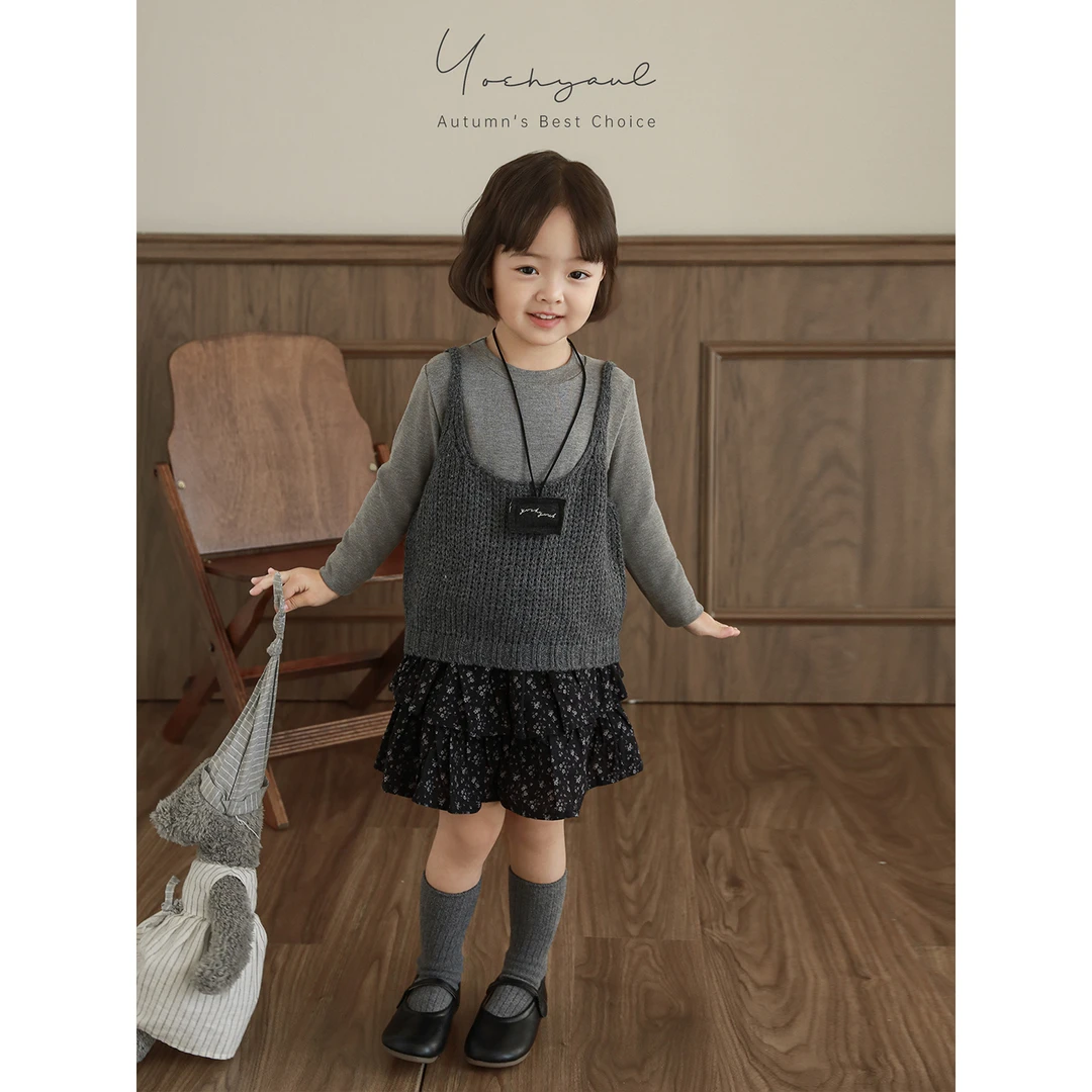 幼悠女童秋装复古港风时尚裙套装2025女童炸街潮服儿童衣服Q4691