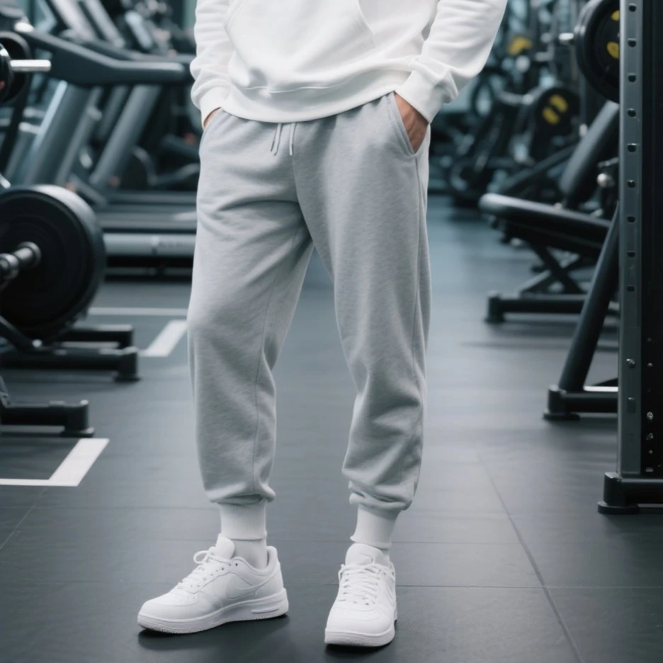 束脚裤运动裤品牌LOGO常规款长裤春秋款卫裤加厚系带松紧腰针织男