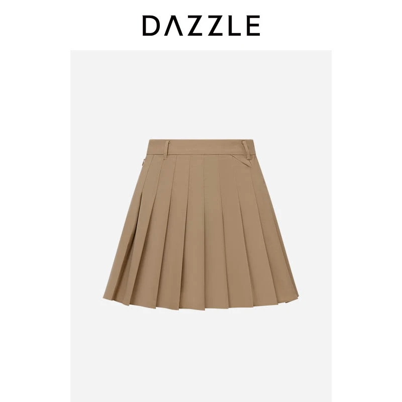DAZZLE 地素半裙棕色地素百褶裙2E4S213