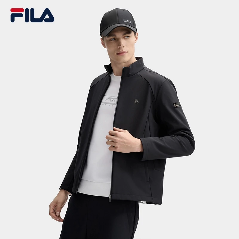 Fila/斐乐男【抗皱剪裁立领外套】春秋新款加绒休闲上衣F11M513701F