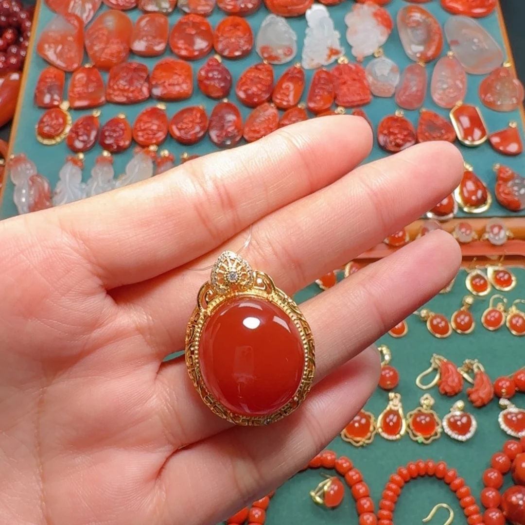 南红玛瑙南红银S925镶嵌