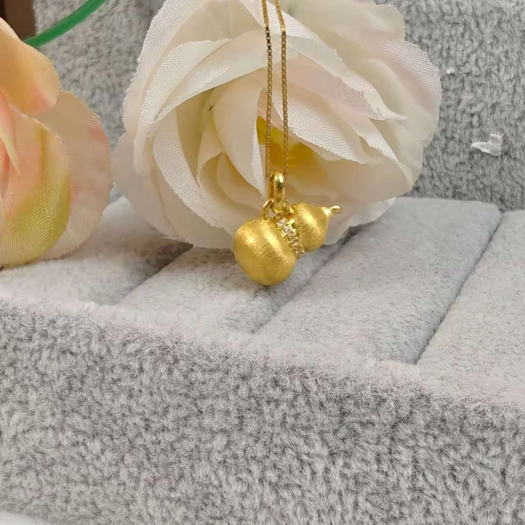 【支持全国复检】【附带鉴定证书】经典爆款18K拉丝葫芦吊坠时尚百搭