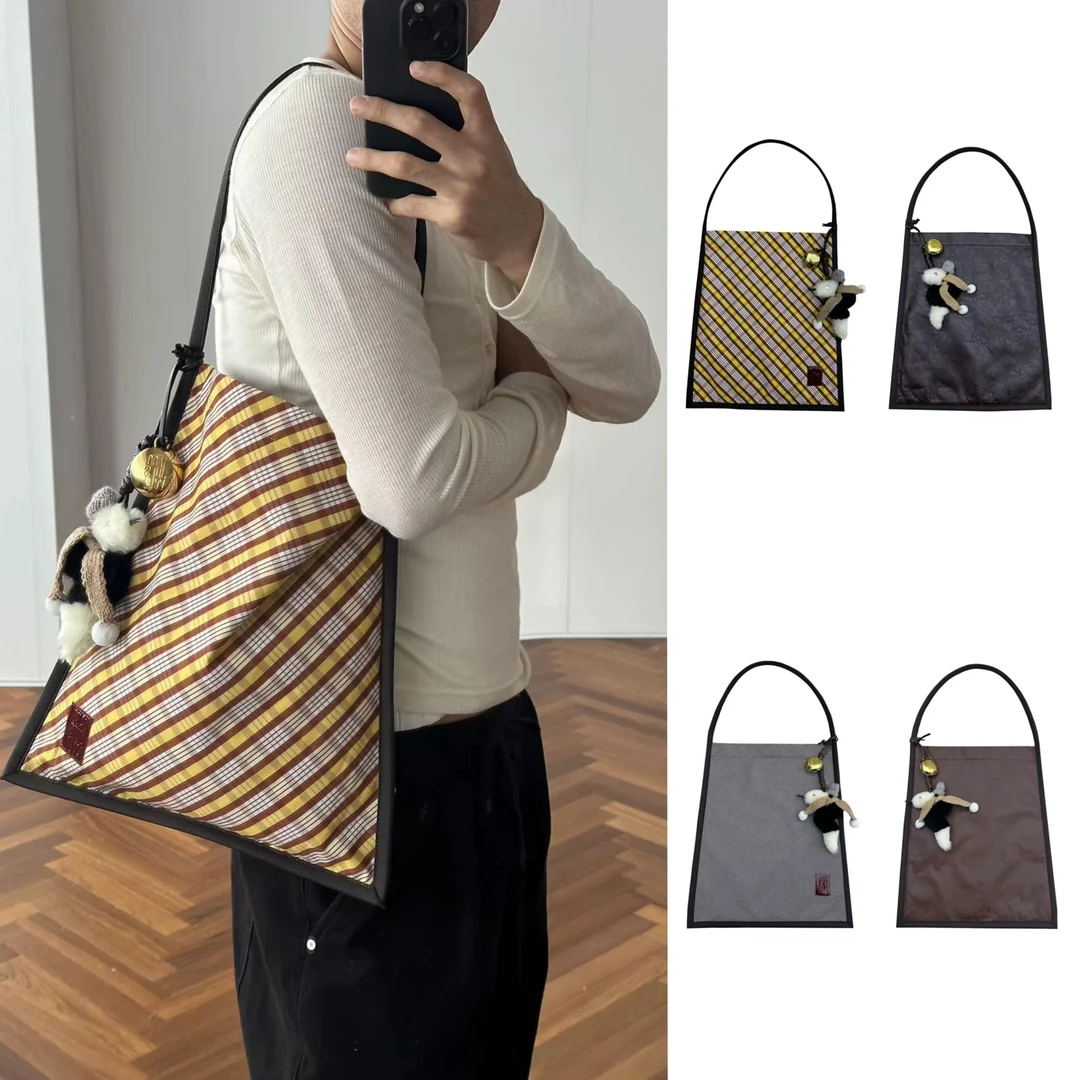 【JACQUES WEI 】25早春BZ003/BZ001 设计师小蛇系列格纹帆布托特包