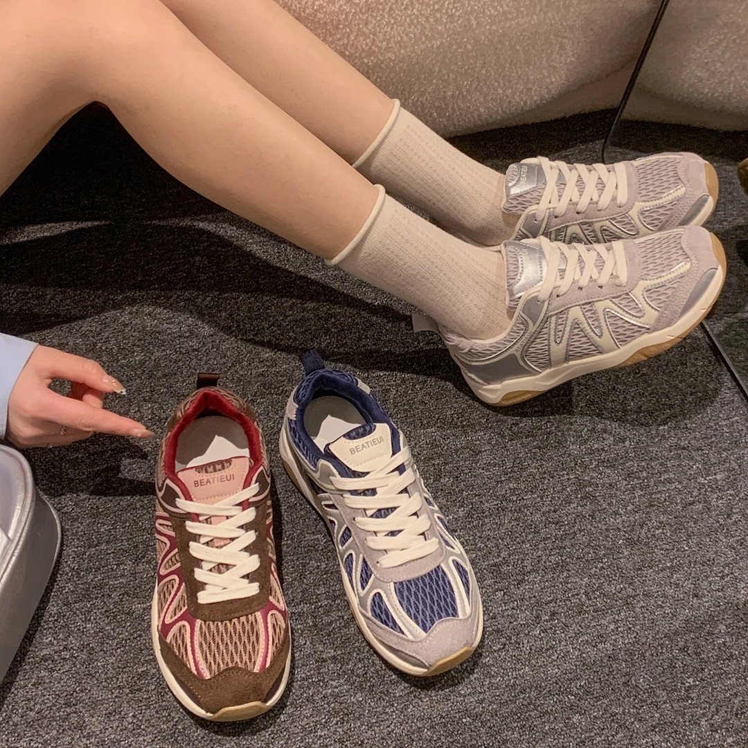 现货贾不假德训鞋女2025新款夏季流行复古百搭通勤轻便平底运动鞋