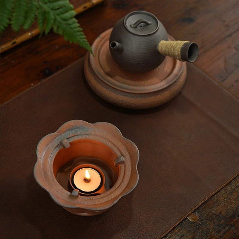 复古粗陶茶炉中式蜡烛煮茶炉保温炉