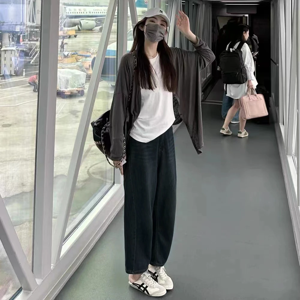秋季新款孕妇哈伦裤牛仔裤时尚外穿孕妇九分裤宽松百搭孕妇休闲裤