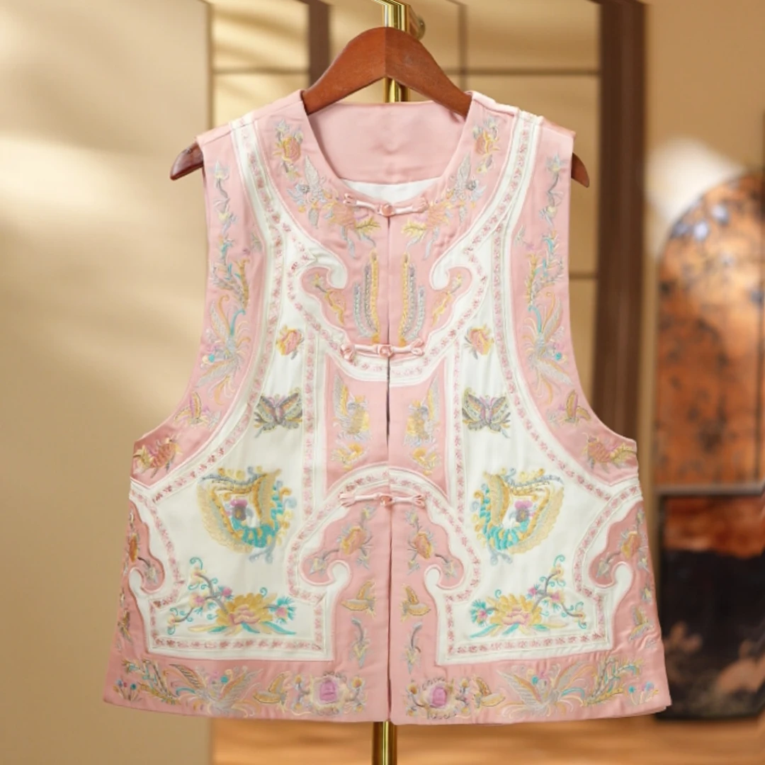 《海棠依旧-马甲》2025新中式国风重工刺绣女士百搭马甲