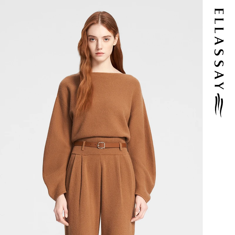 ELLASSAY歌力思秋季新款绵羊毛时尚气质针织衫女EWE353M04800