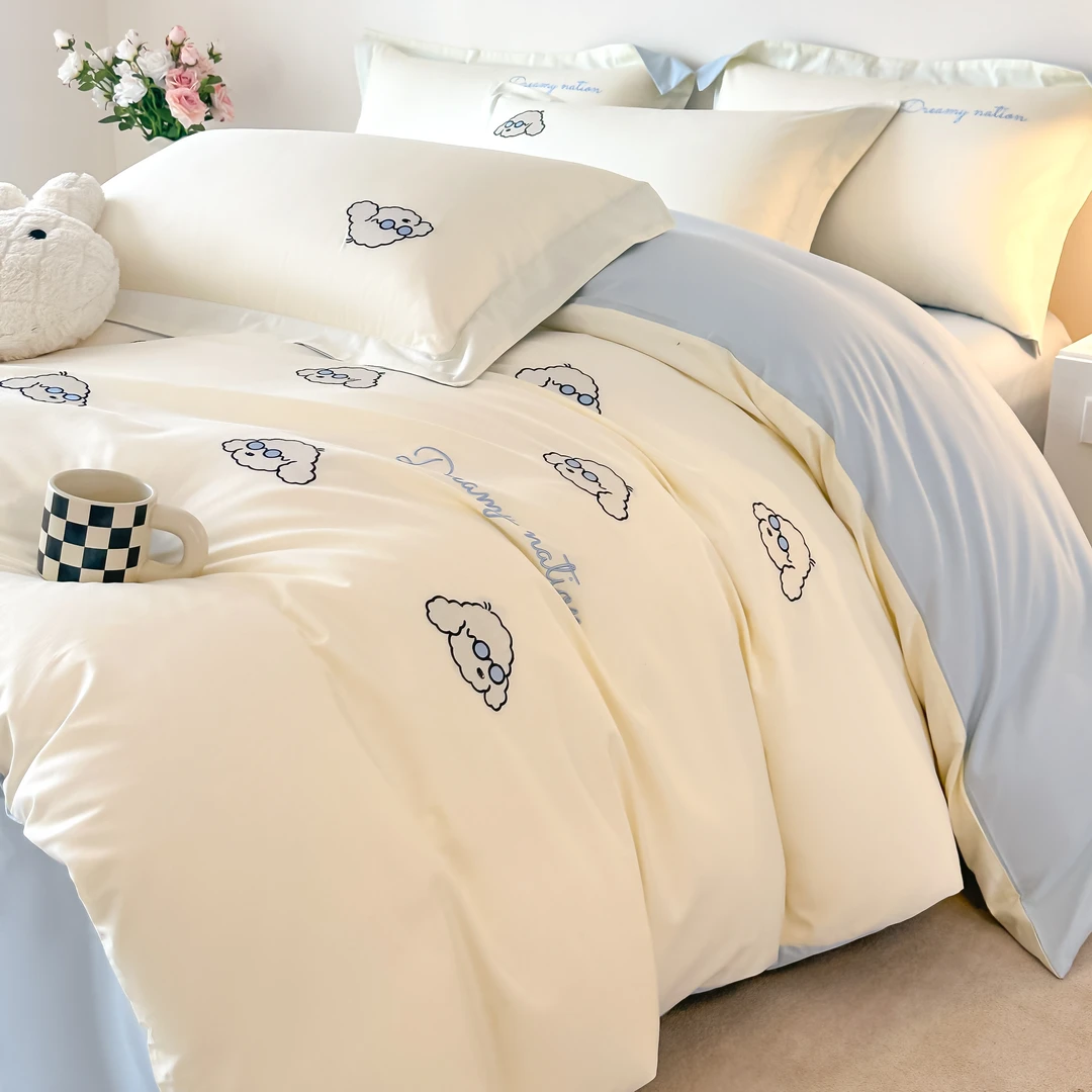 新款小清新奶油风全棉纯棉四件套学生宿舍公主风居家通用