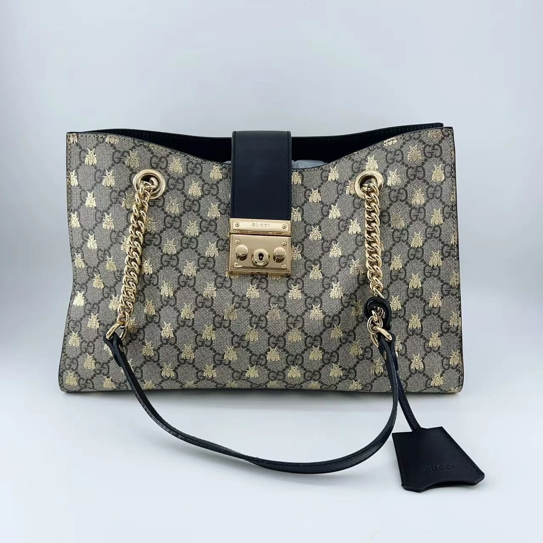 95新 GUCCI/古驰  Padlock系列小蜜蜂单肩包  1668 6383