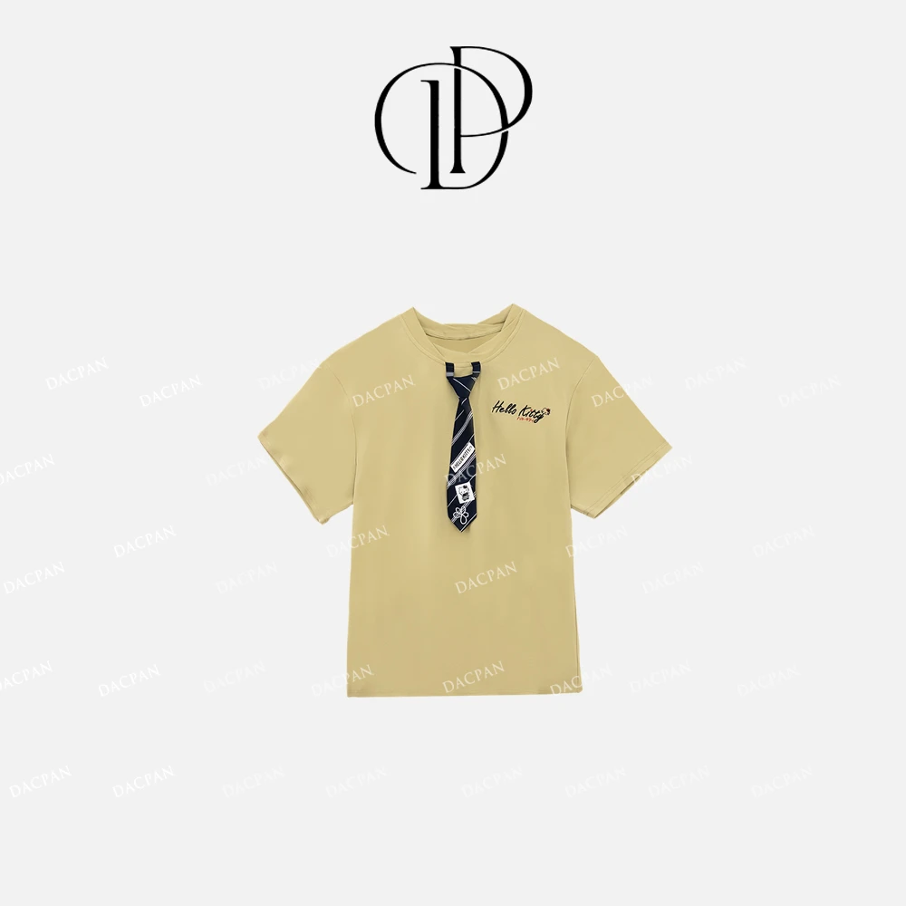 DACPAN-“开学季”刺绣字母领带大版上衣 2025/盼·PP 99805