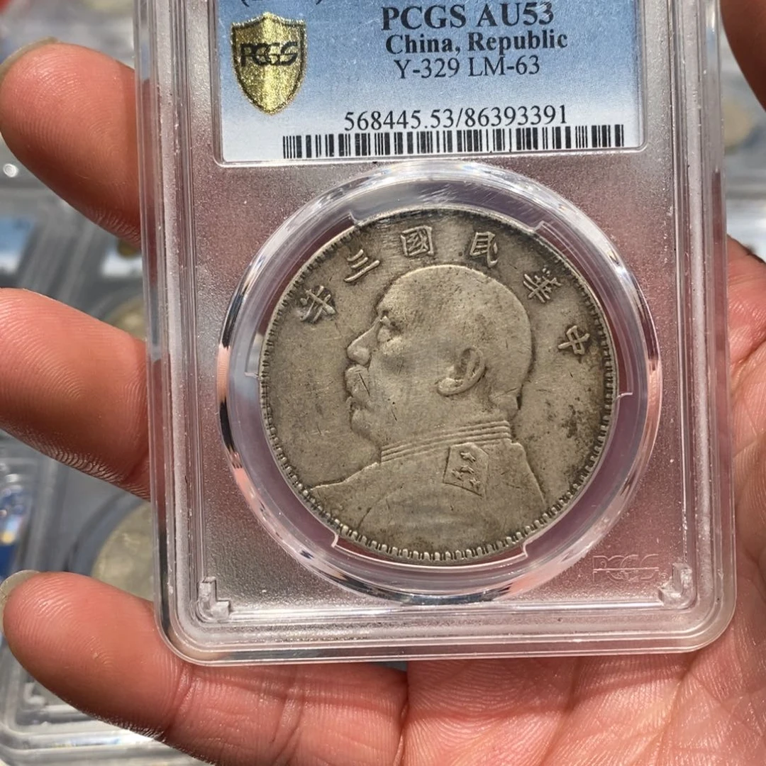 银Pcgs53竹节花大头3391