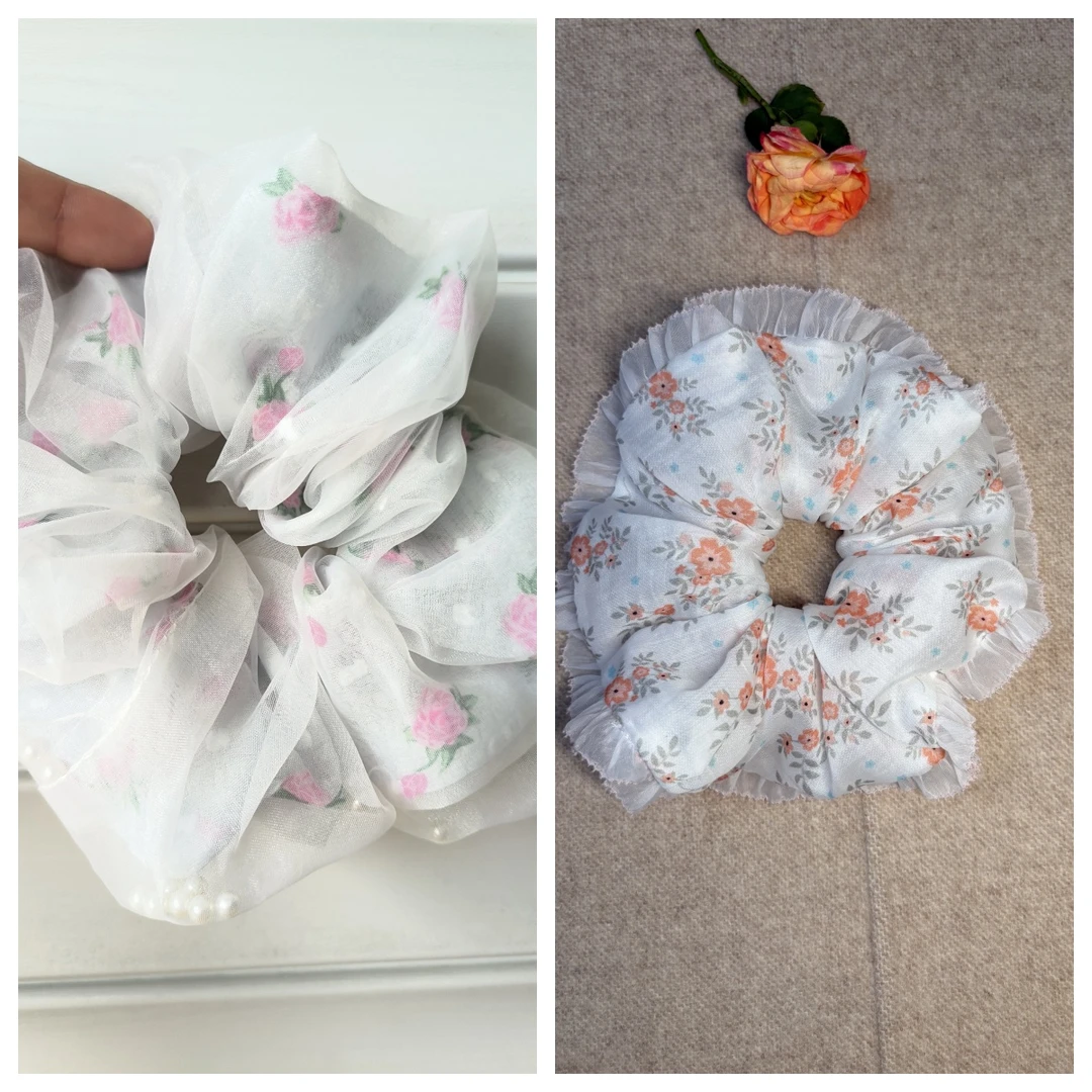 10组合甜美碎花+珠珠网纱