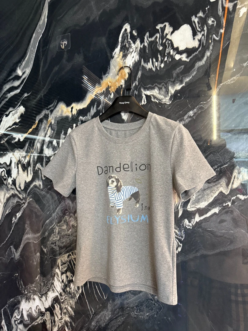 {小狗狗短袖}~印花夏季新款显瘦休闲卡通短袖