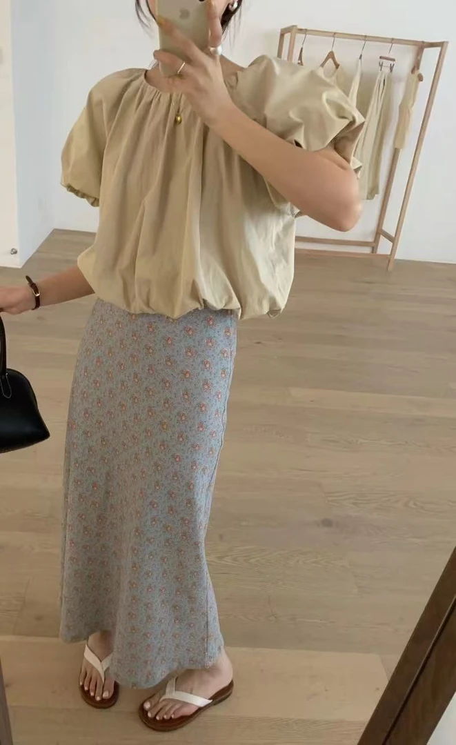 【P•T意法-画树】NN475-新款时尚女装半身裙高腰夏季法式