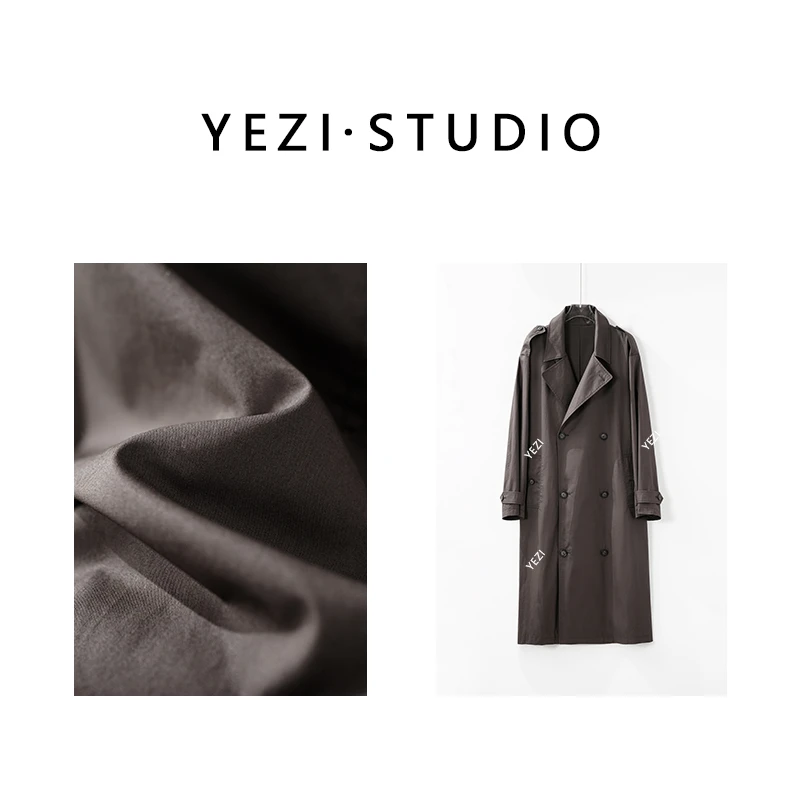 【华尔街风衣】长绒棉早秋经典翻领双排扣长款风衣外套25304004