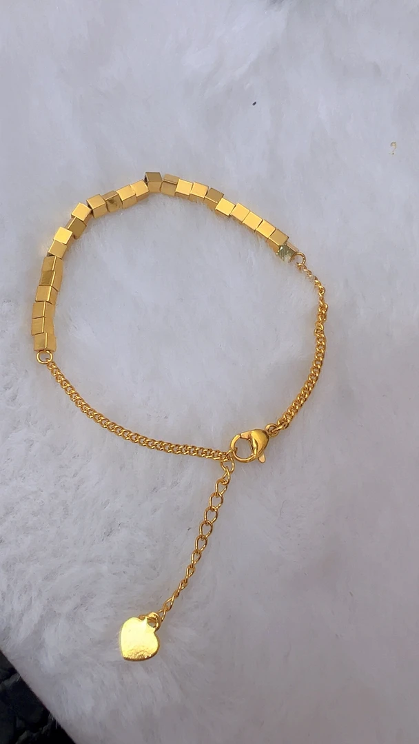 铜合金手链 （小方块碎金手链）2025年新款网红轻奢小众精致蹦迪