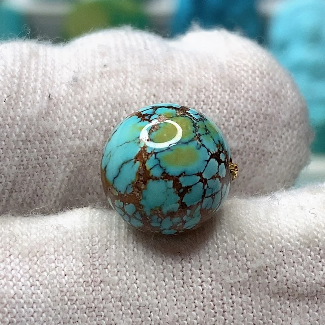 绿松石未镶嵌天然原矿 地大质检11.2mm