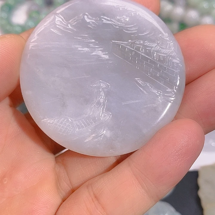 颈饰未镶嵌翡翠山水牌