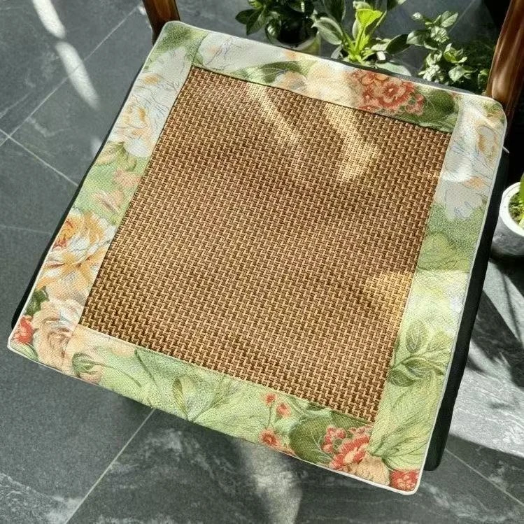 艾绒中式凉席坐垫夏季办公室家用透气座椅凉席汽车艾草防滑垫