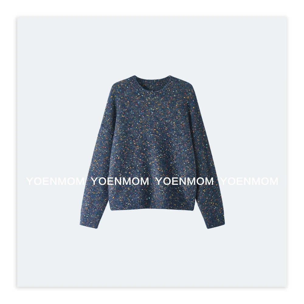 YOENMOM·彩虹糖·Olivo意大利进口羊驼羊毛花纱彩点氛围感针织衫