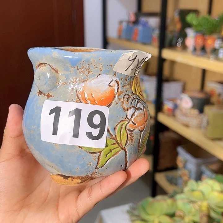 陶瓷多肉花盆满15包邮