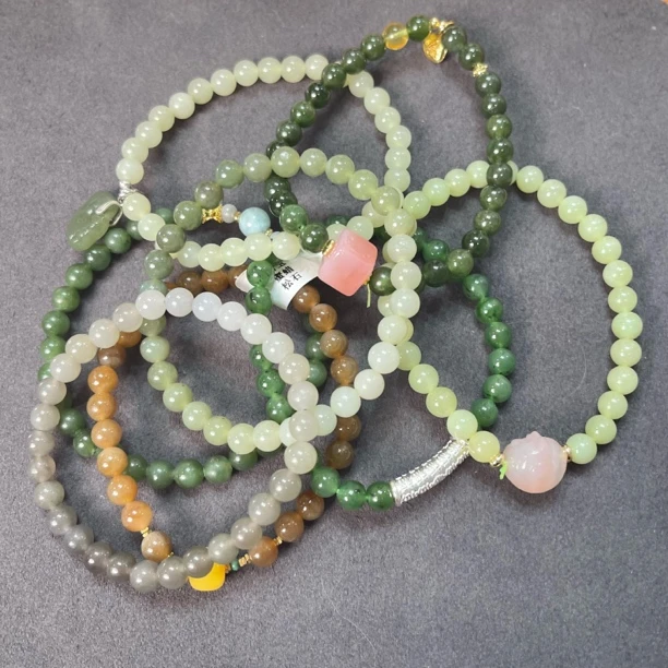 CK1026-和田玉手串多样性发一件6mm