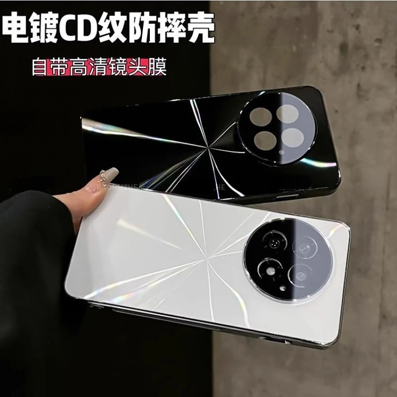镭射CD纹极光适用一加13手机壳新款oneplus13简约/创意电镀防滑条