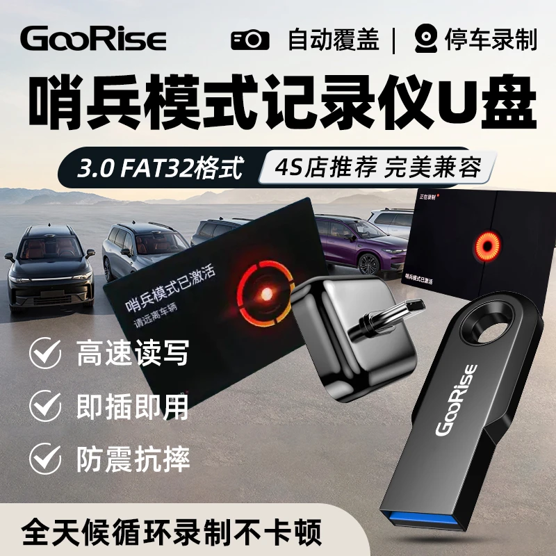 朝上哨兵模式专用U盘行车记录仪高速FAT32格式优盘停车监控Type-C
