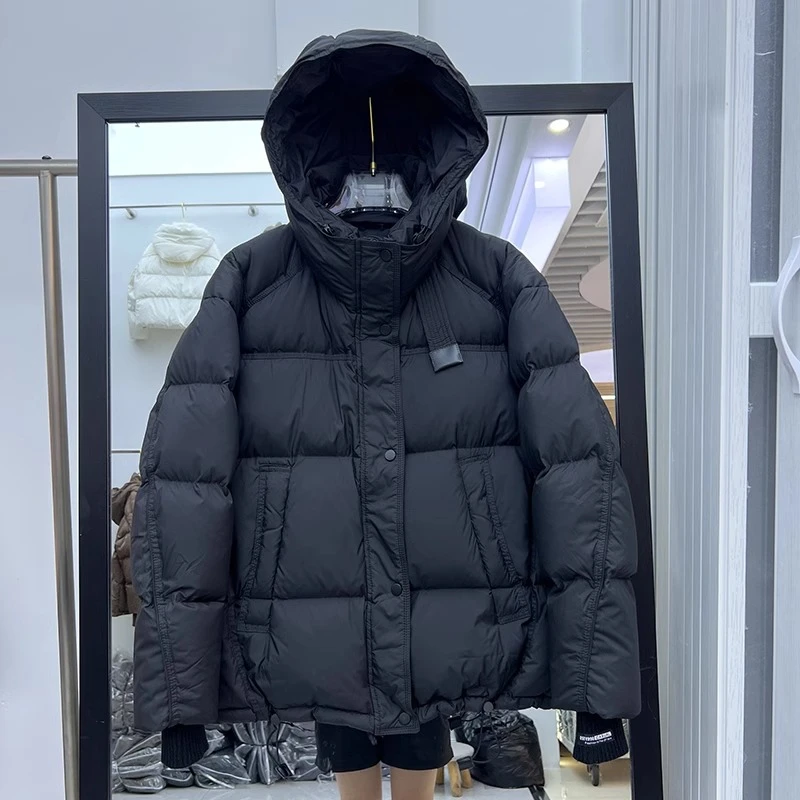 欧货微胖冬时尚2025新款连帽棉服女休闲小个子宽松加厚面包服外套