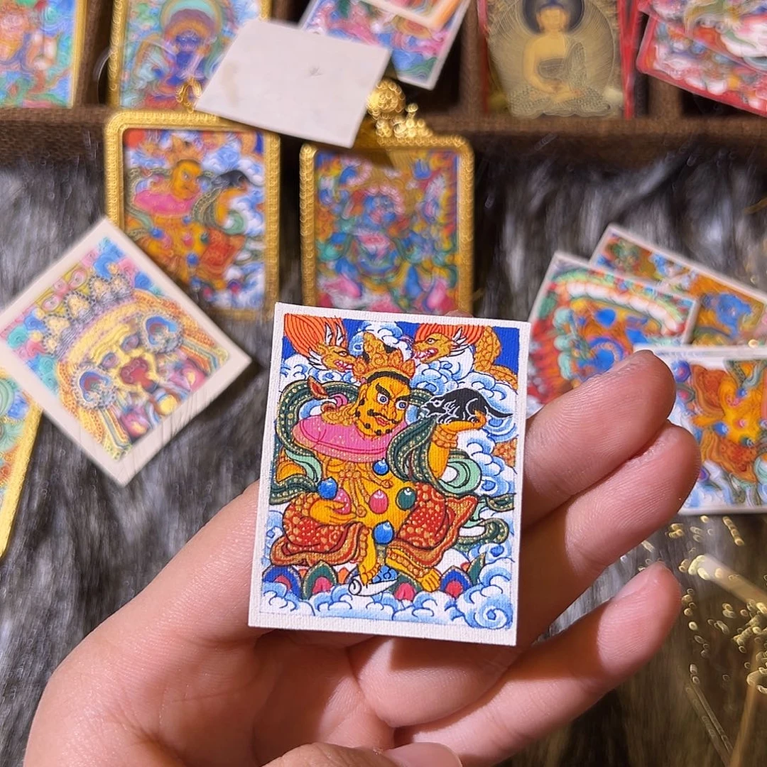 吊坠纯手绘黄财神