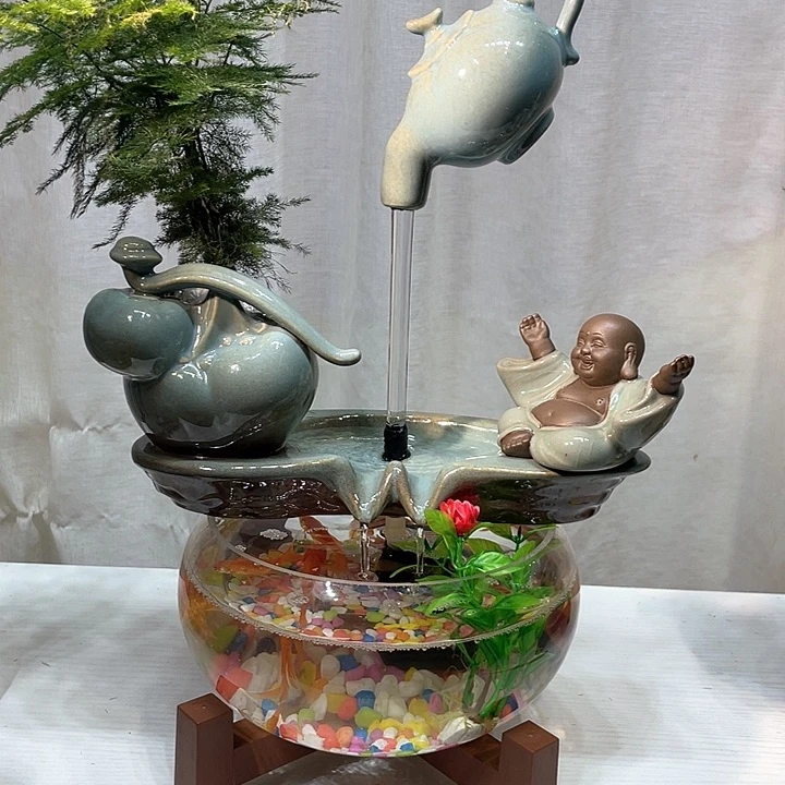 流水摆件八方来百