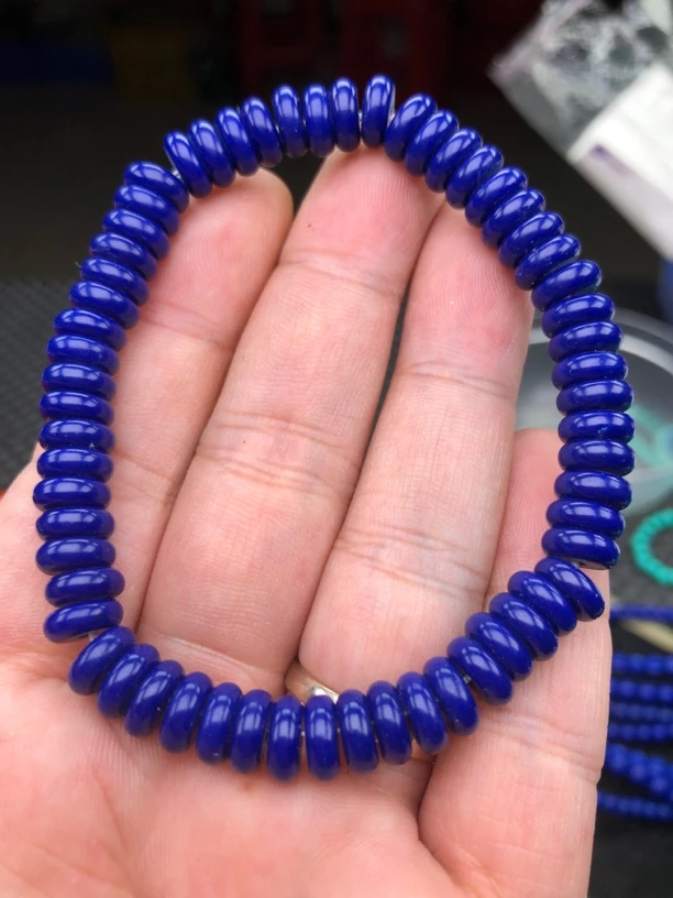 402 无白无金小青8mm隔片手串